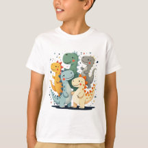 Kleurrijke Cartoon Dinosaurs Kinder T-shirt
