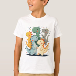 Kleurrijke Cartoon Dinosaurs Kinder T-shirt