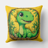 Kleurrijke Cartoon Dinosaurus Kussen (Achterkant)