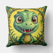 Kleurrijke Cartoon Dinosaurus Kussen (Achterkant)
