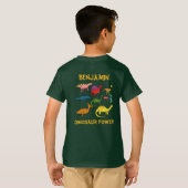 Kleurrijke Cartoon-dinosaurussen met aangepaste na T-shirt (Achterkant volledig)