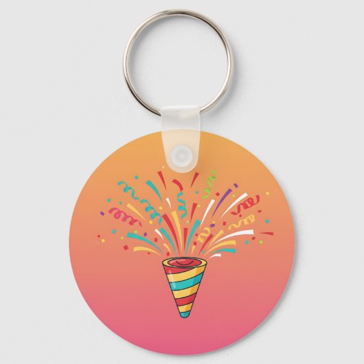 Kleurrijke Cartoon Explosie 2026 Sleutelhanger (Achterkant)