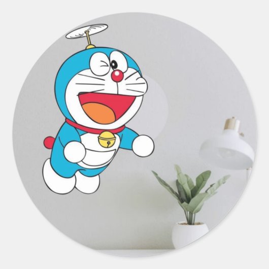 Kleurrijke Cartoon Express Sticker" Ronde Sticker (Voorkant)