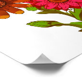 Kleurrijke Cartoon Flower Poster (Hoek)