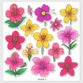 Kleurrijke Cartoon Flower Stickers (Vel)