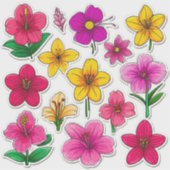 Kleurrijke Cartoon Flower Stickers (Voorkant)