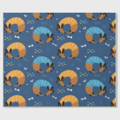 Kleurrijke cartoon gekke worstjes doedelen cadeaupapier (Vlak)