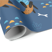 Kleurrijke cartoon gekke worstjes doedelen cadeaupapier (Rol Hoek)