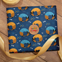 Kleurrijke cartoon gekke worstjes doedelen cadeaupapier