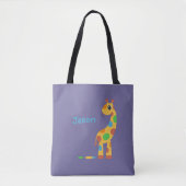 Kleurrijke Cartoon Giraffe - Aangepaste kleur Tote Bag (Voorkant)