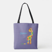 Kleurrijke Cartoon Giraffe - Aangepaste kleur Tote Bag (Achterkant)