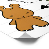 Kleurrijke Cartoon Hippo Pattern Poster (Hoek)