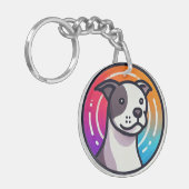 Kleurrijke Cartoon Hond Sleutelhanger (Voorkant Links)