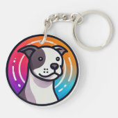 Kleurrijke Cartoon Hond Sleutelhanger (Achterkant)