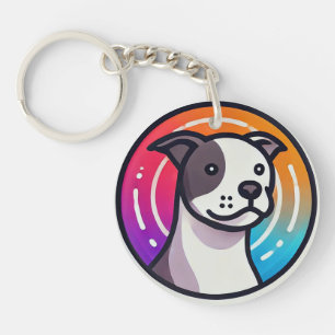 Kleurrijke Cartoon Hond Sleutelhanger