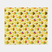 Kleurrijke Cartoon Ice Cream Cones Fleece Deken (Voorkant (Horizontaal))