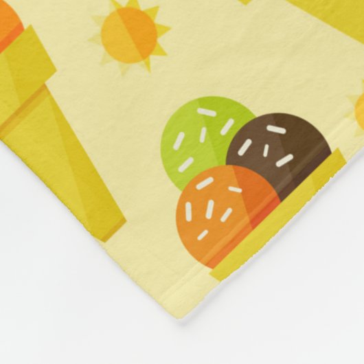 Kleurrijke Cartoon Ice Cream Cones Fleece Deken (Hoek)