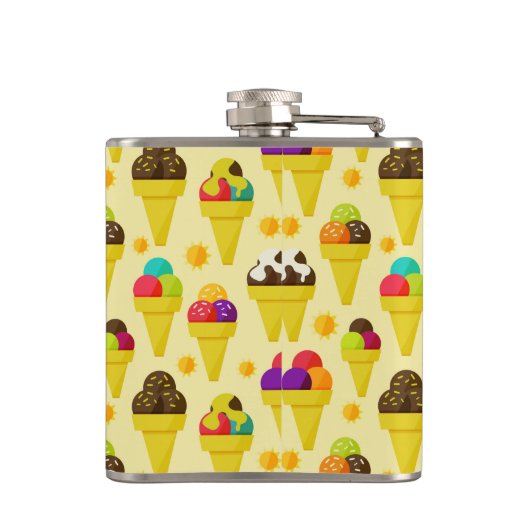 Kleurrijke Cartoon Ice Cream Cones Heupfles (Achterkant)