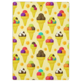 Kleurrijke Cartoon Ice Cream Cones Klembord (Achterkant)