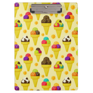 Kleurrijke Cartoon Ice Cream Cones Klembord