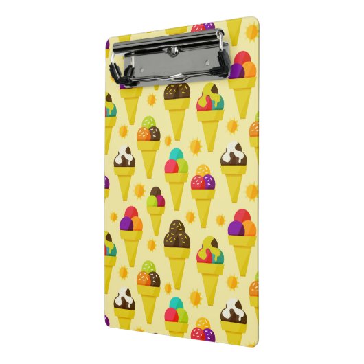 Kleurrijke Cartoon Ice Cream Cones Mini Klembord (Angled2)
