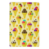 Kleurrijke Cartoon Ice Cream Cones Mini Klembord (Achterkant)