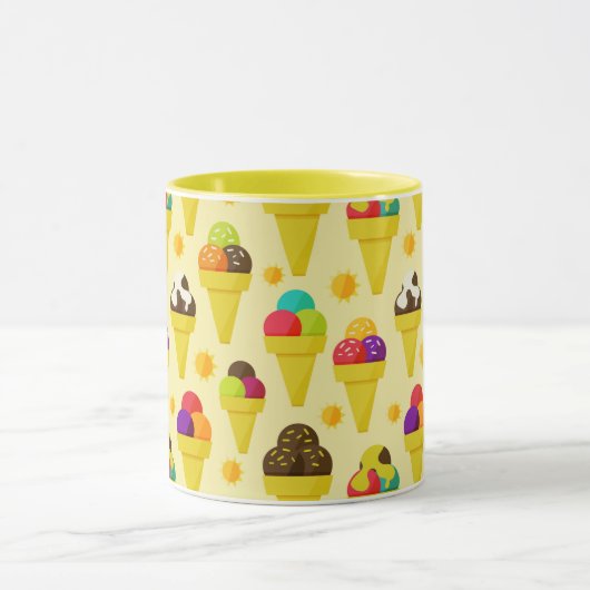 Kleurrijke Cartoon Ice Cream Cones Mok (Midden)