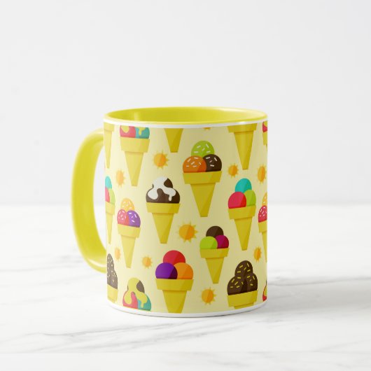 Kleurrijke Cartoon Ice Cream Cones Mok (Voorkant links)