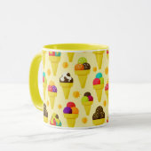 Kleurrijke Cartoon Ice Cream Cones Mok (Voorkant links)