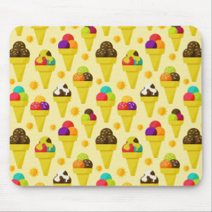 Kleurrijke Cartoon Ice Cream Cones Muismat