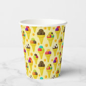 Kleurrijke Cartoon Ice Cream Cones Papieren Bekers (Achterkant)