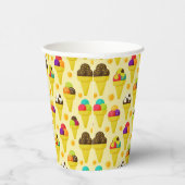 Kleurrijke Cartoon Ice Cream Cones Papieren Bekers (Rechts)