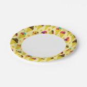 Kleurrijke Cartoon Ice Cream Cones Papieren Bordje (Gekanteld)