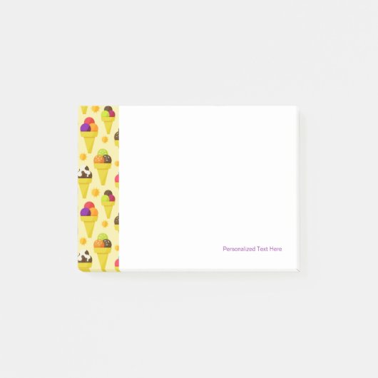 Kleurrijke Cartoon Ice Cream Cones Post-it® Notes (Voorkant)