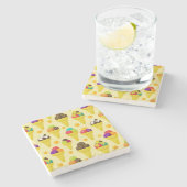 Kleurrijke Cartoon Ice Cream Cones Stenen Onderzetter (Zijkant)