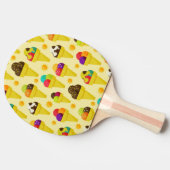 Kleurrijke Cartoon Ice Cream Cones Tafeltennisbatje (Zijkant)