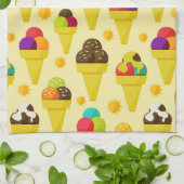 Kleurrijke Cartoon Ice Cream Cones Theedoek (Gevouwen)