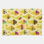 Kleurrijke Cartoon Ice Cream Cones Theedoek (Horizontaal)