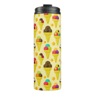 Kleurrijke Cartoon Ice Cream Cones Thermosbeker