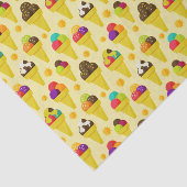 Kleurrijke Cartoon Ice Cream Cones Tissuepapier (Detail)