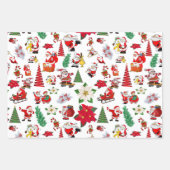 Kleurrijke Cartoon kerstsymbolen Inpakpapier Vel (Voorkant 2)