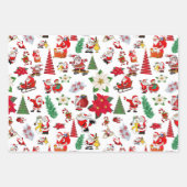 Kleurrijke Cartoon kerstsymbolen Inpakpapier Vel (Voorkant 3)