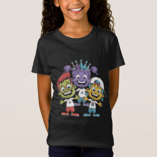 Kleurrijke Cartoon Kinderen met Speelse Expressies T-shirt