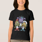 Kleurrijke Cartoon Kinderen met Speelse Expressies Tri-Blend Shirt (Voorkant)