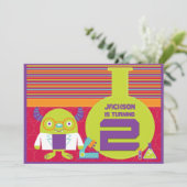 Kleurrijke Cartoon Mad Scientist 2e verjaardagsfee Kaart (Staand voorkant)