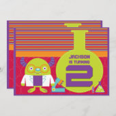 Kleurrijke Cartoon Mad Scientist 2e verjaardagsfee Kaart (Voorkant / Achterkant)