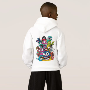 Kleurrijke Cartoon Monster Doodle Hoodie