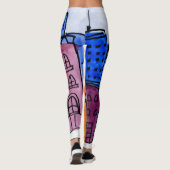 Kleurrijke Cartoon New York City Graffiti Leggings (Achterkant)