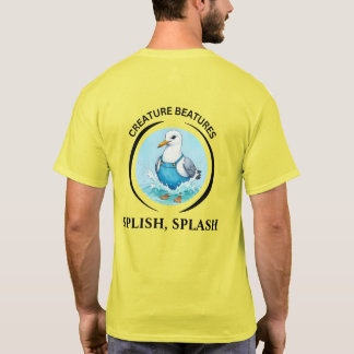 kleurrijke Cartoon opgetutte meeuw – plons spetter T-shirt