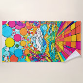 Kleurrijke Cartoon Park Scene Strandlaken (Voorkant)